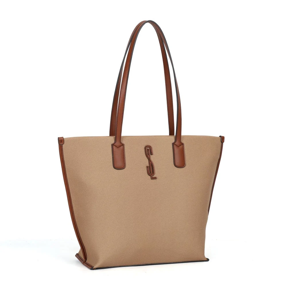 Bolsa shopper grande canvas marrom safari - vista 2 de 7
