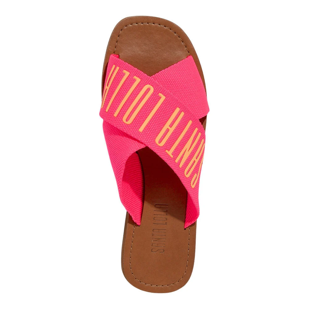 Rasteira Gorgurão Rosa Neon - vista 4 de 4