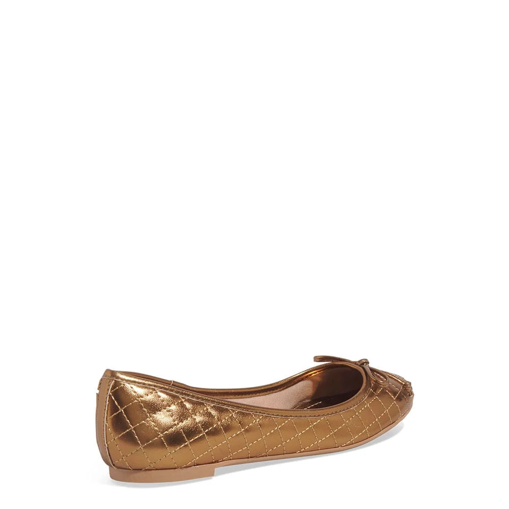 Sapatilha Laço Matelassê Soft Metalizado Bronze - vista 3 de 6