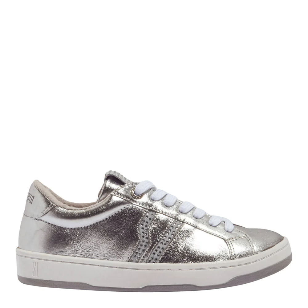 Tênis Couro Metalizado Prata - vista 1 de 4