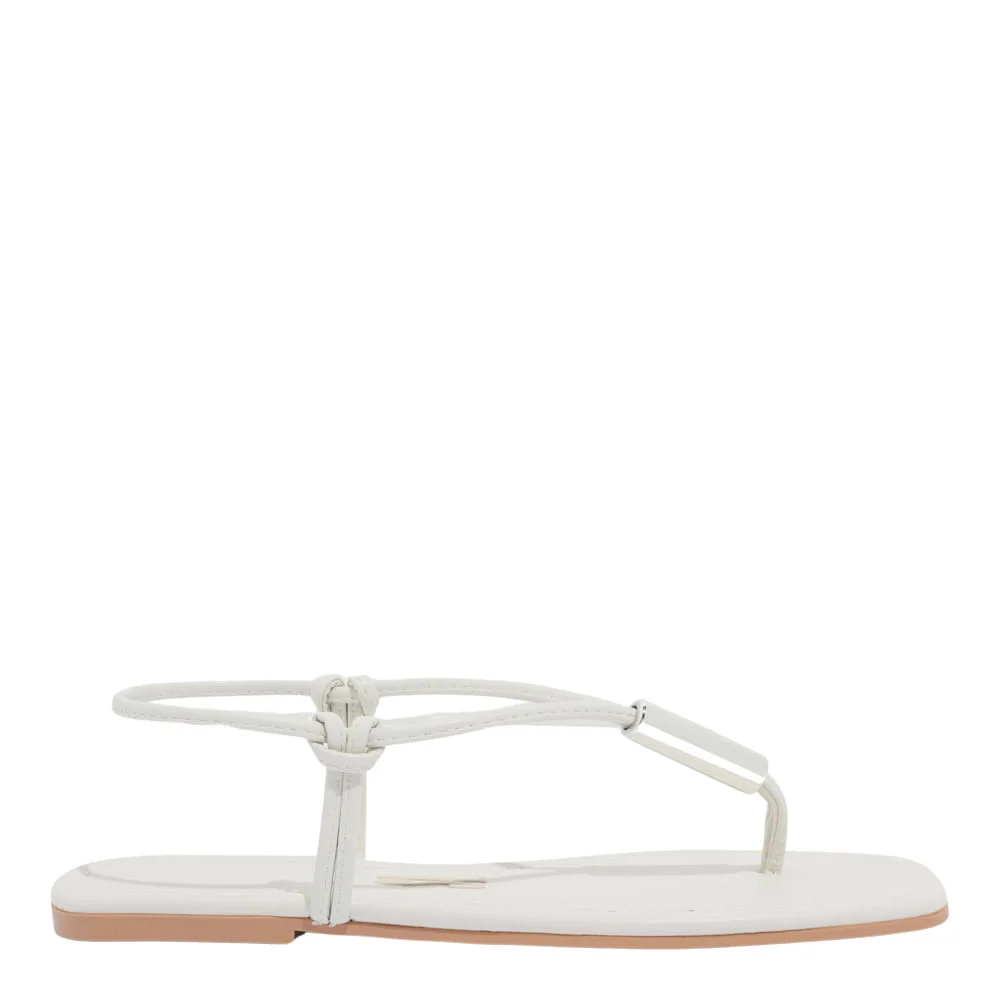 Rasteira Napa Soft Off White Bico Quadrado - vista 1 de 4