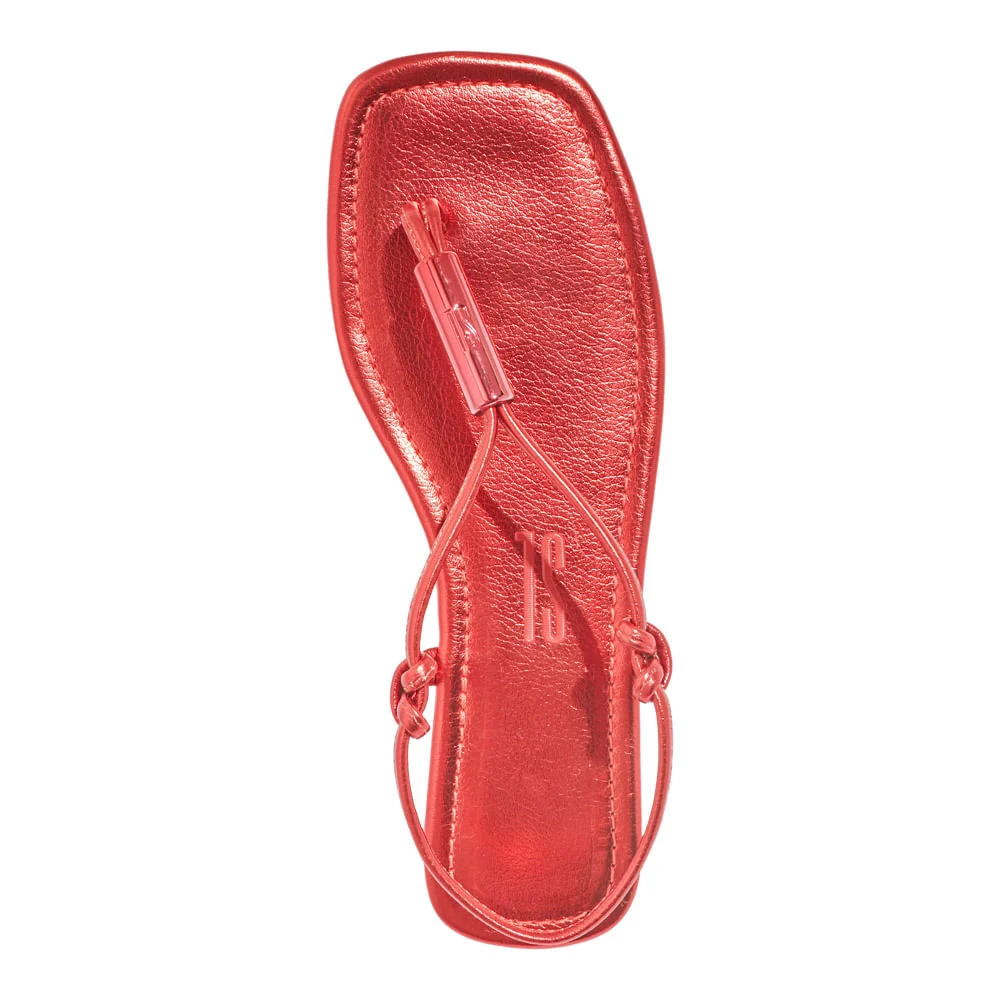 Rasteira Napa Floater Metalizada Vermelho - vista 3 de 4