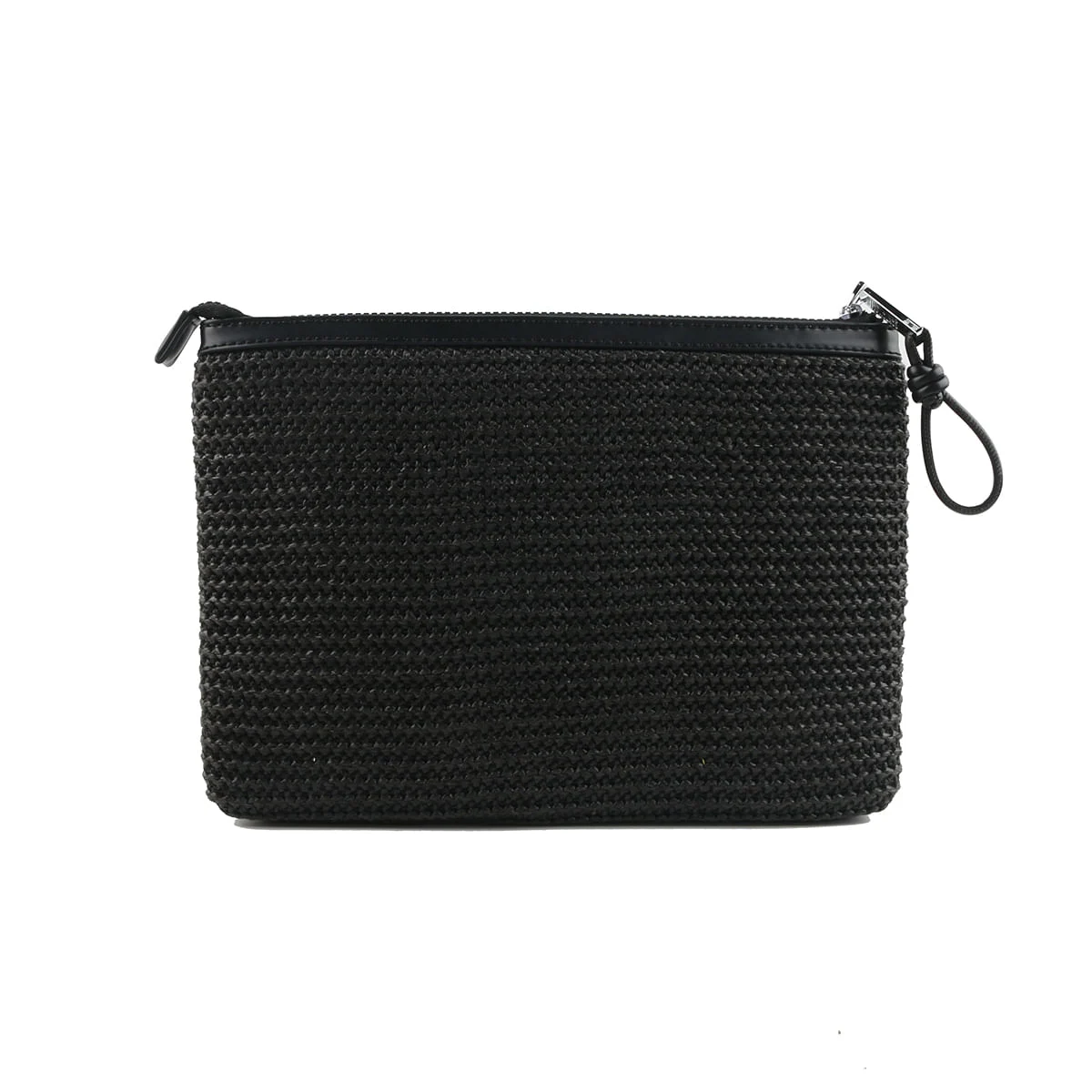 Clutch Grande Palha Tramado Preta - vista 3 de 6
