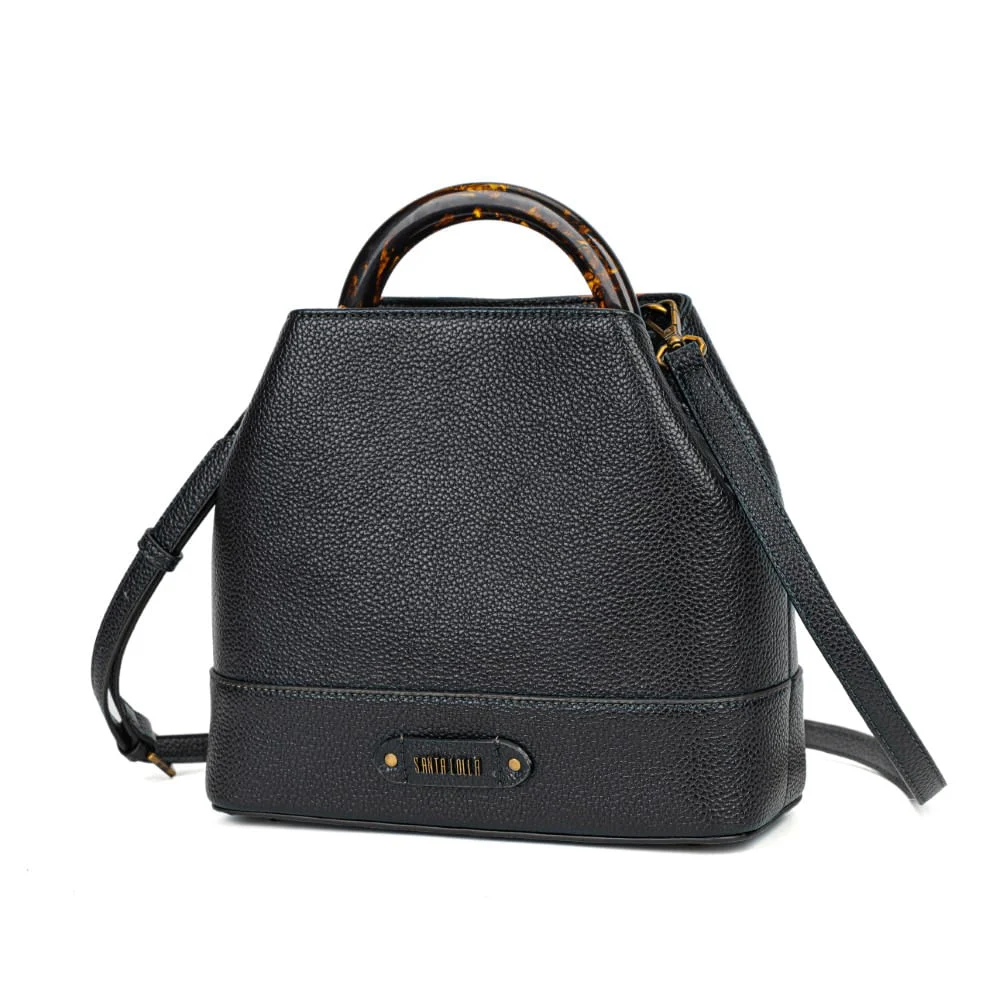 Bolsa Bucket Floater Preta Alça De Mão - vista 3 de 6