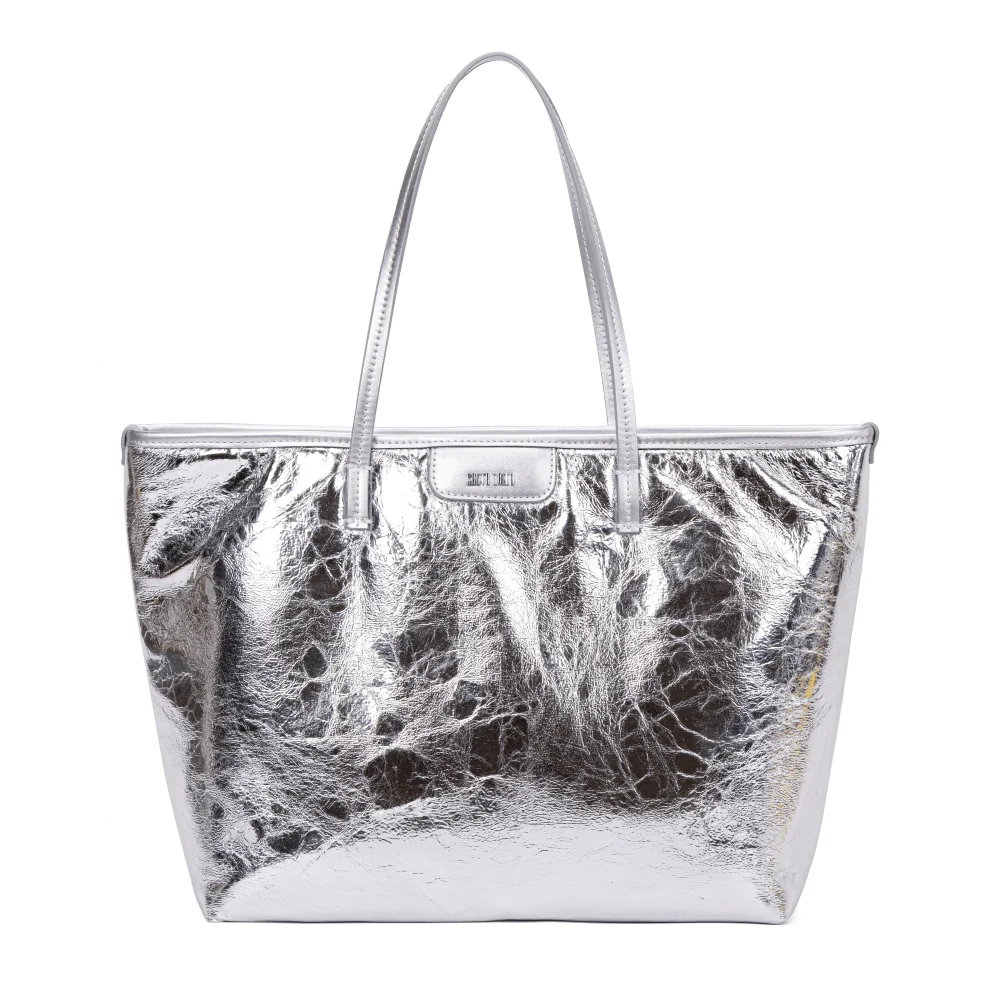 Bolsa Shopper Prata Metalizado Crinkle - vista 3 de 9