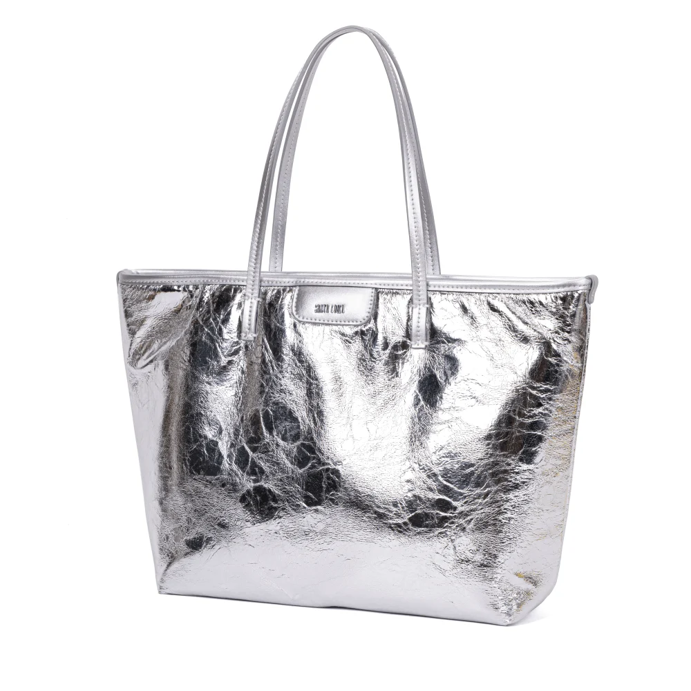 Bolsa Shopper Prata Metalizado Crinkle - vista 5 de 9