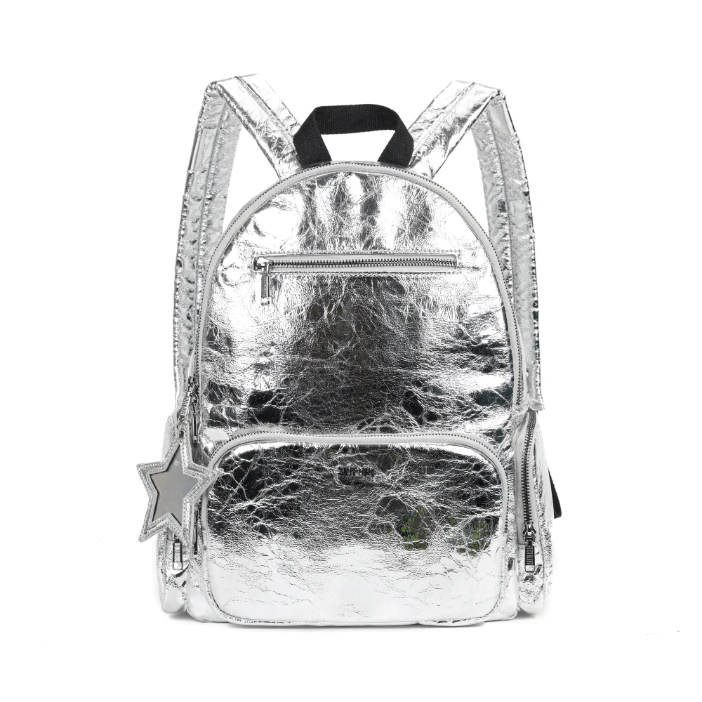 Mochila Prata Metalizada Crinkle - vista 3 de 9