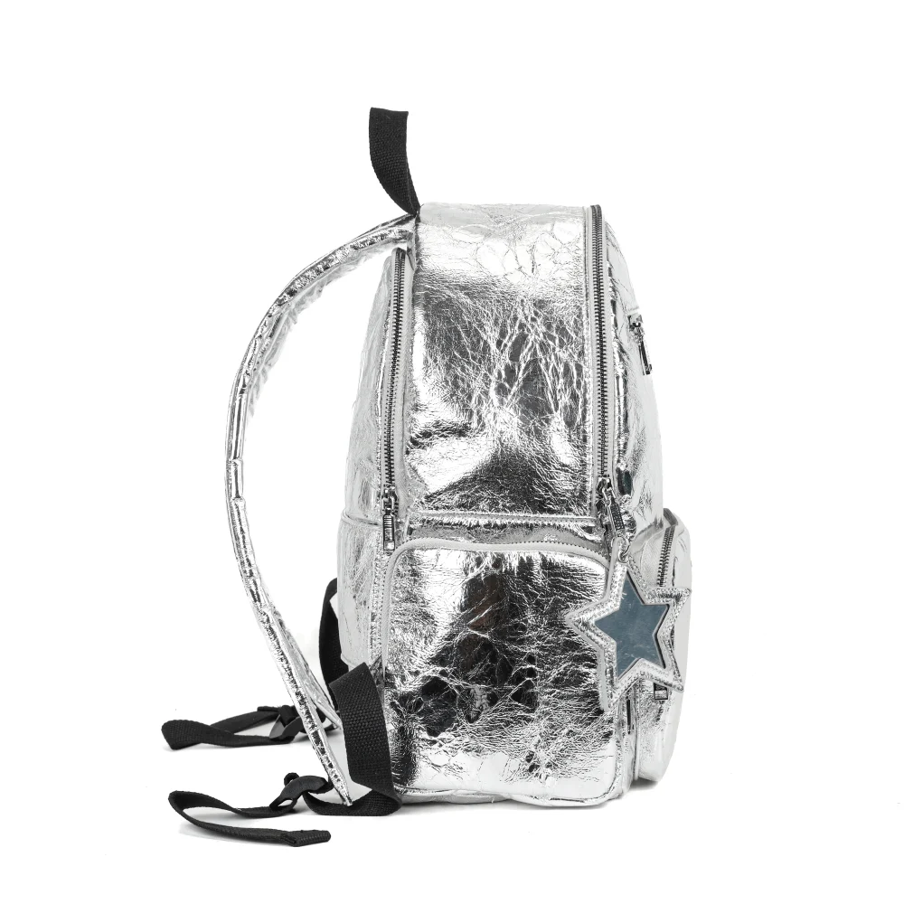 Mochila Prata Metalizada Crinkle - vista 6 de 9