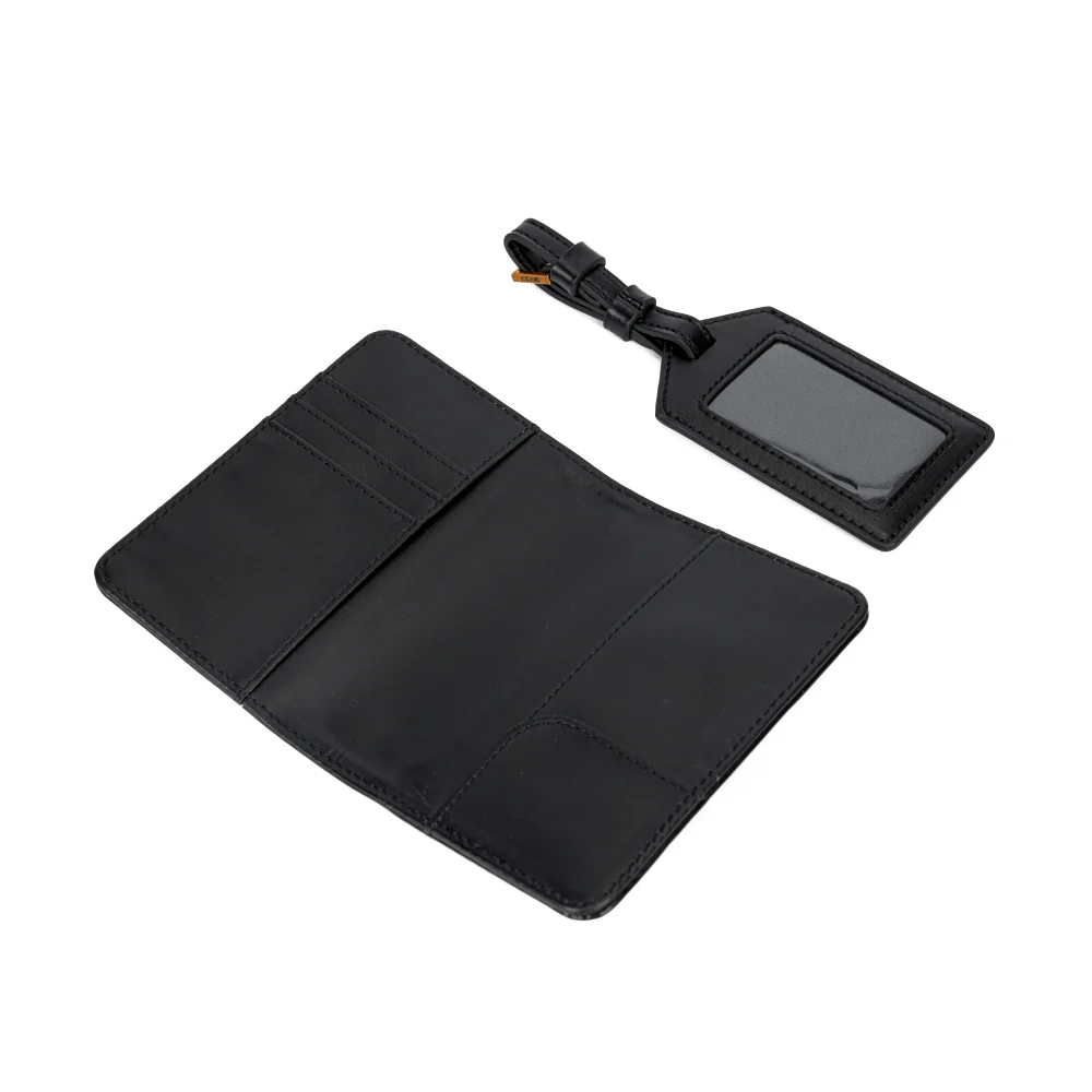 Kit Porta Passaporte E Tag De Mala Preto Soft - vista 7 de 7