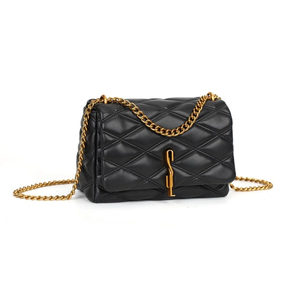 Bolsa Soft Preta Alça Corrente Transversal - vista 1 de 6