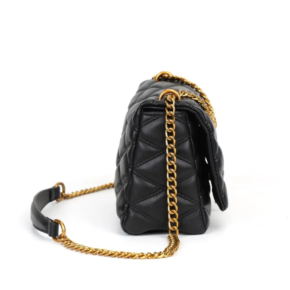 Bolsa Soft Preta Alça Corrente Transversal - vista 3 de 6
