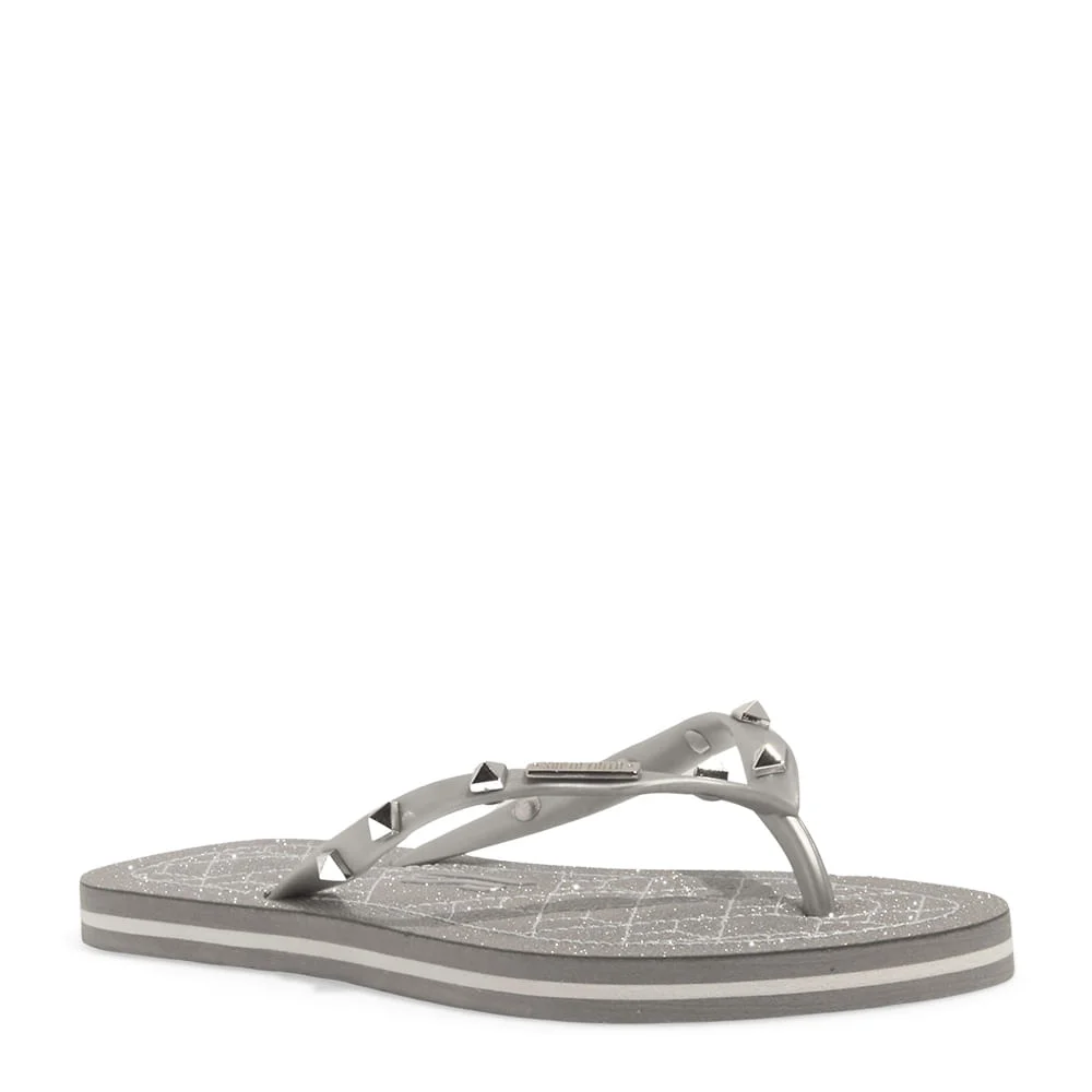 Flip Flop Shiny Prata Borracha Spikes - vista 2 de 4