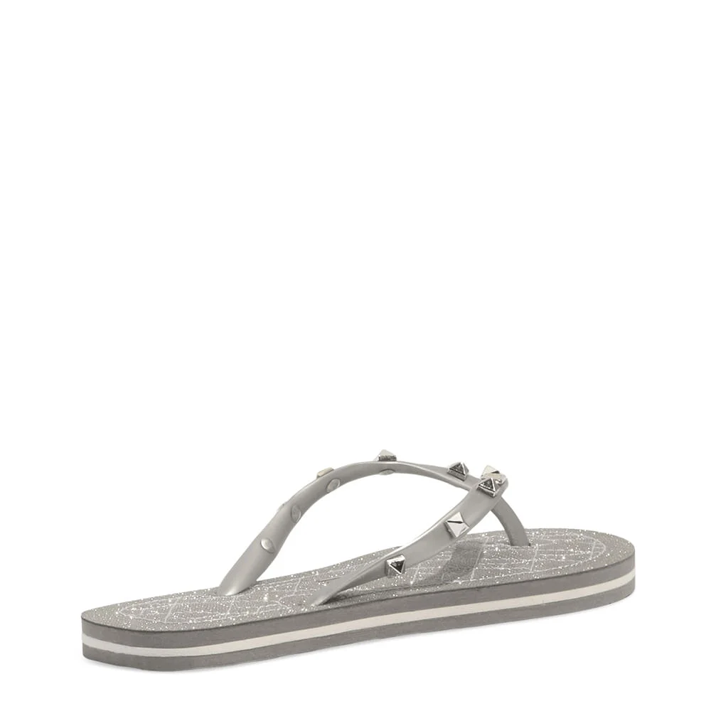 Flip Flop Shiny Prata Borracha Spikes - vista 4 de 4