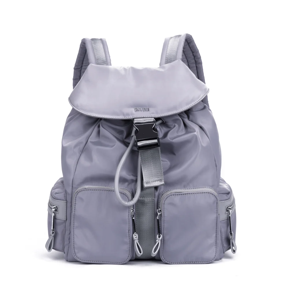 Mochila Grande Nylon Cinza - vista 1 de 6