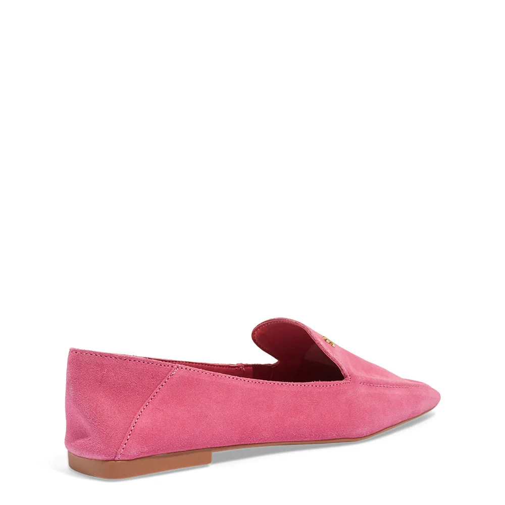 Mocassim Couro Camurça Bico Quadrado Rosa Pink - vista 5 de 5