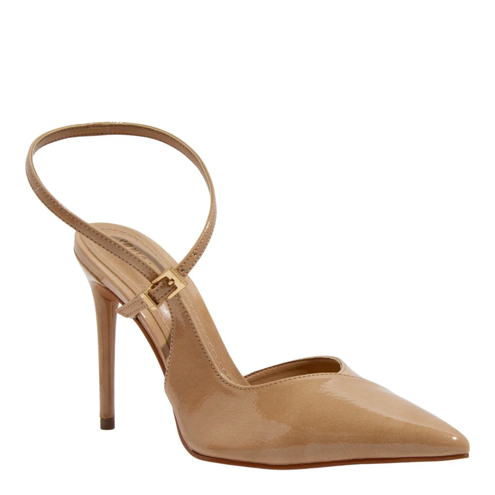 Scarpin Envernizado Glossy Bege Salto Alto - vista 2 de 3