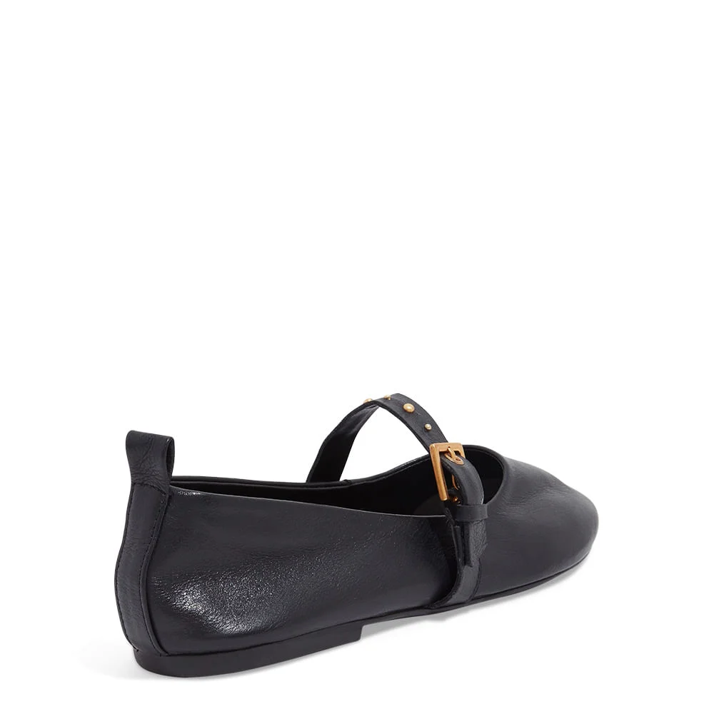 Sapatilha Couro Nobre Soft Preto Bico Redondo - vista 3 de 3