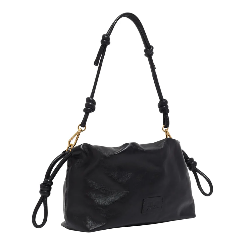 Bolsa Couro Soft Preta Alça de Ombro - vista 3 de 5