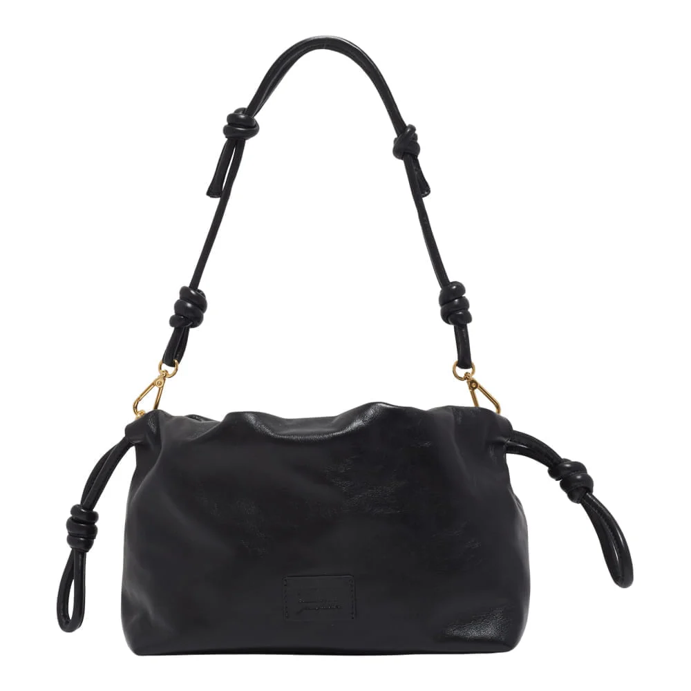 Bolsa Couro Soft Preta Alça de Ombro - vista 4 de 5