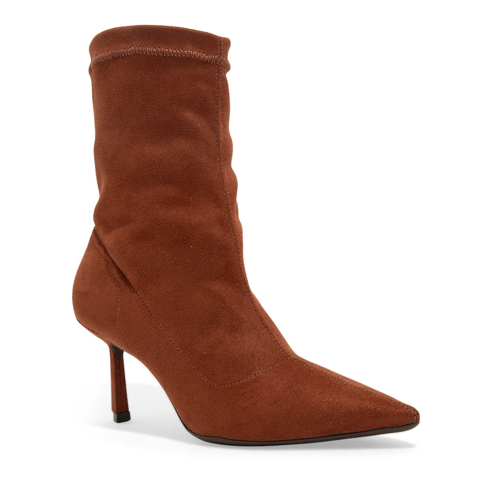 Bota Cano Médio Camurça Stretch Marrom - vista 2 de 3