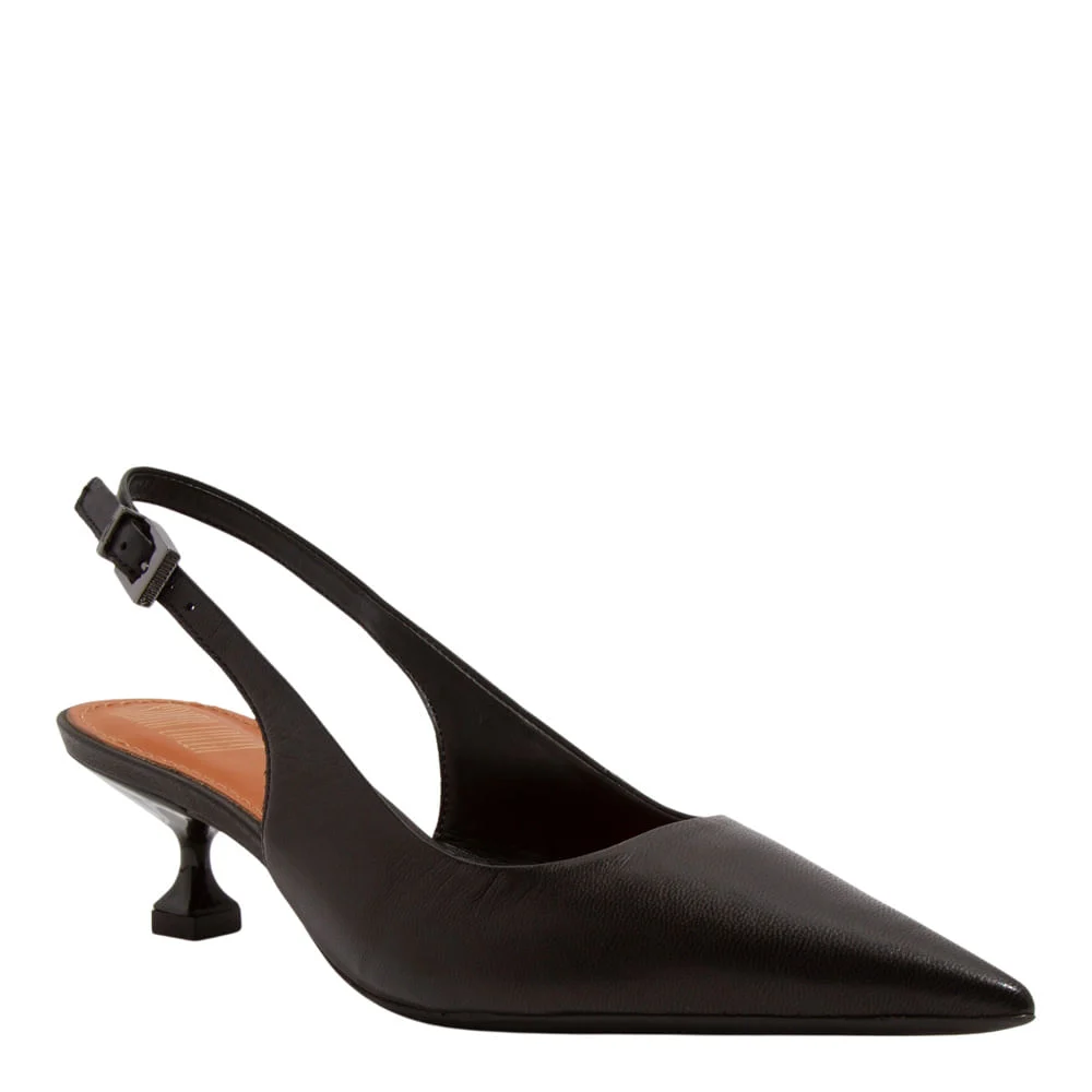 Scarpin Couro Pelica Soft Preto - vista 2 de 3