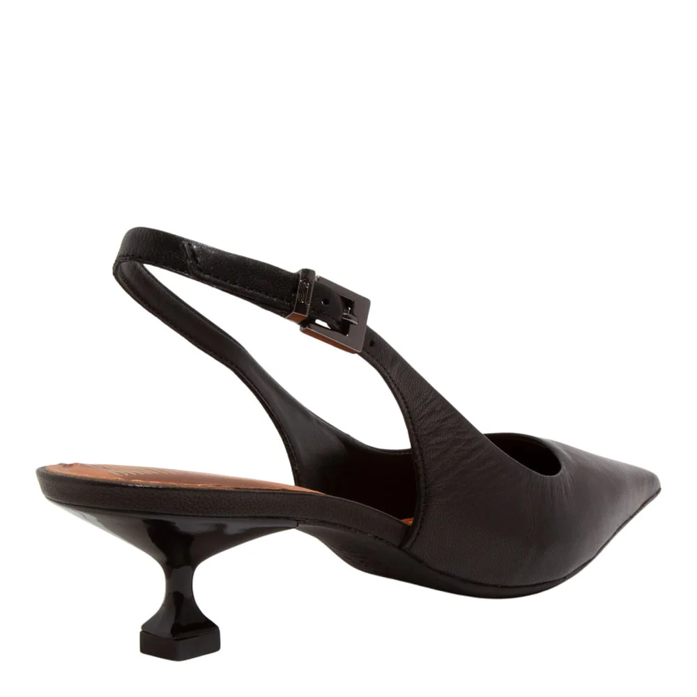 Scarpin Couro Pelica Soft Preto - vista 3 de 3