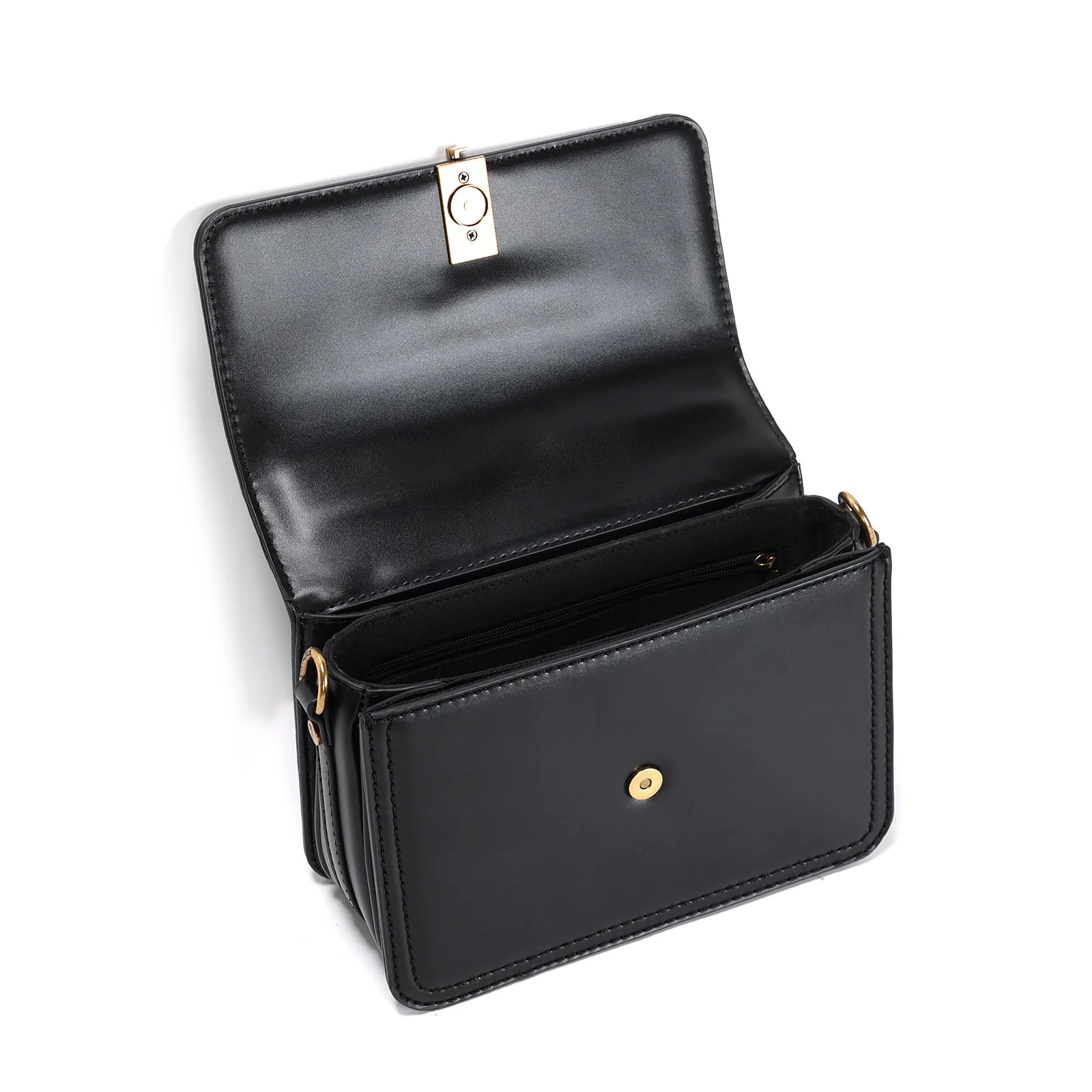 Bolsa Pequena Soft Preta Alça Transversal - vista 3 de 3