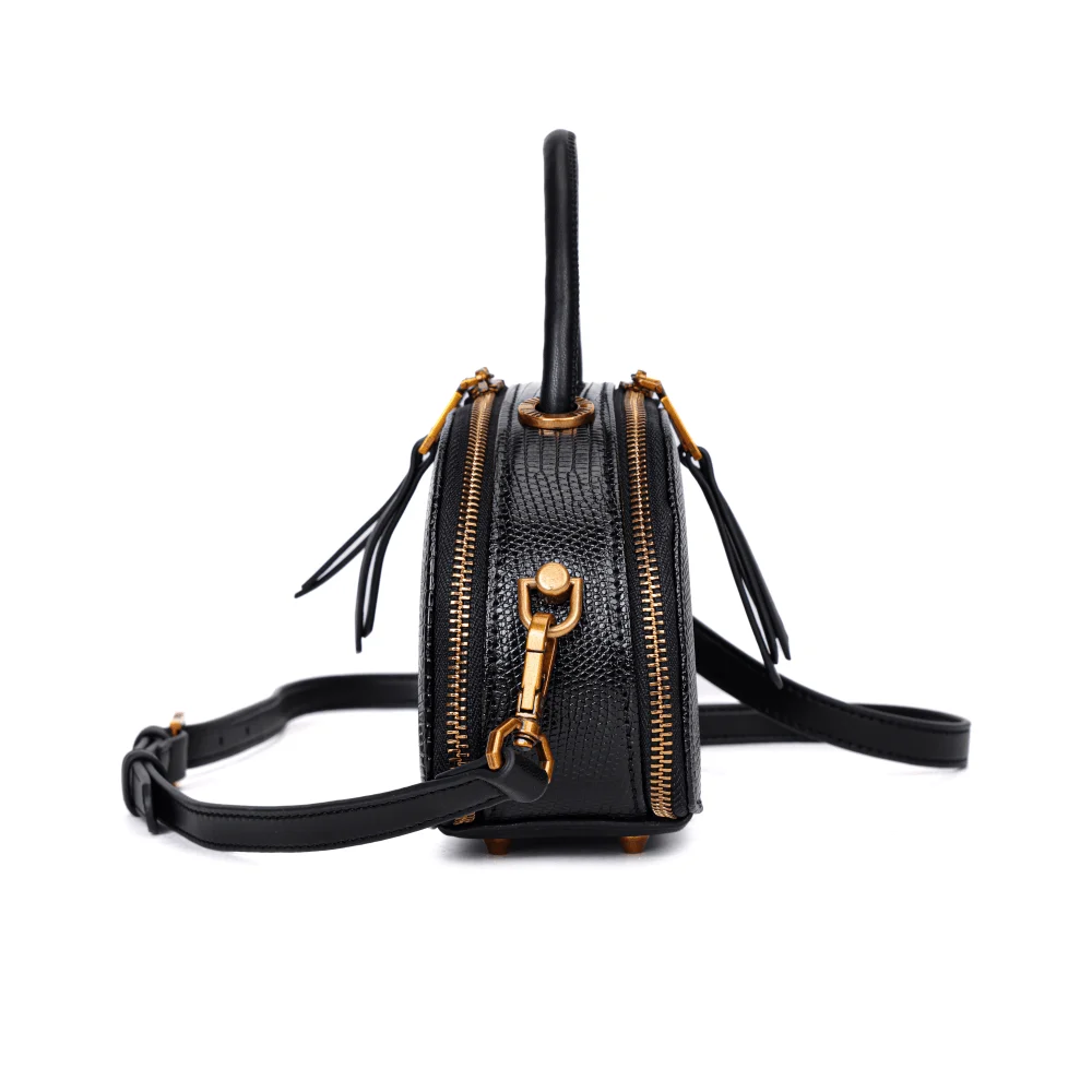 Bolsa Lizard Preta Duas Alças - vista 5 de 8