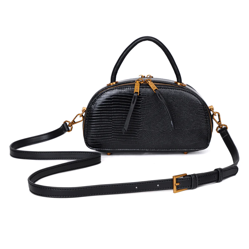 Bolsa Lizard Preta Duas Alças - vista 6 de 8