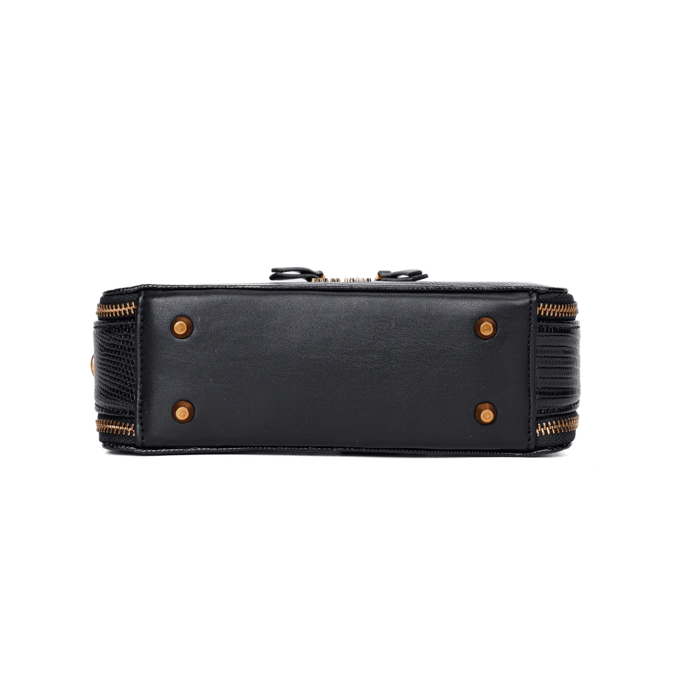 Bolsa Lizard Preta Duas Alças - vista 7 de 8