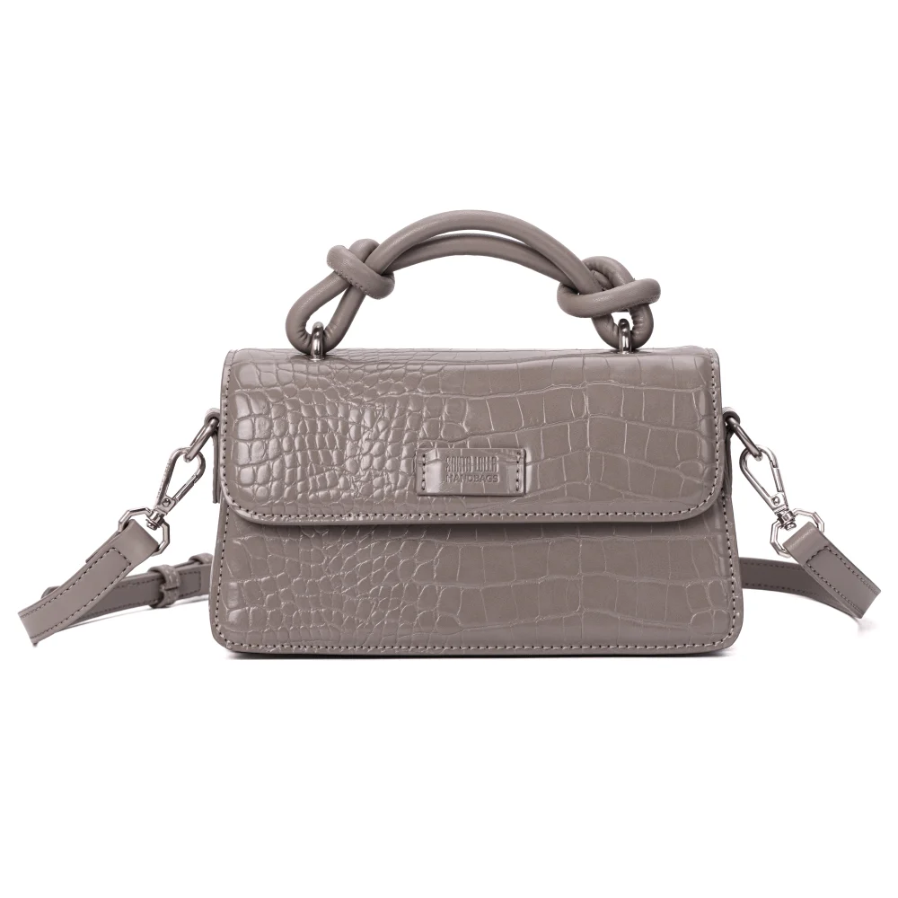 Bolsa Pequena Croco Cinza Duas Alças - vista 1 de 6