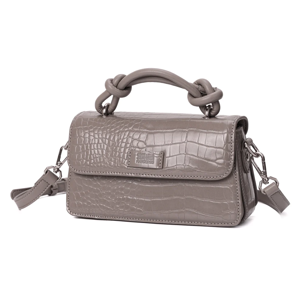 Bolsa Pequena Croco Cinza Duas Alças - vista 3 de 6