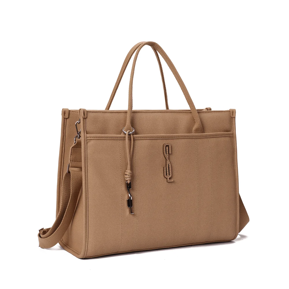 Bolsa Shopper Canvas Bege Duas Alças - vista 2 de 7