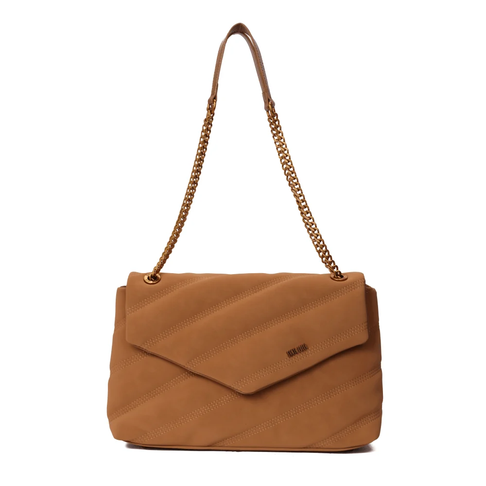 Bolsa Envelope Camurça Marrom Alça De Ombro - vista 2 de 8