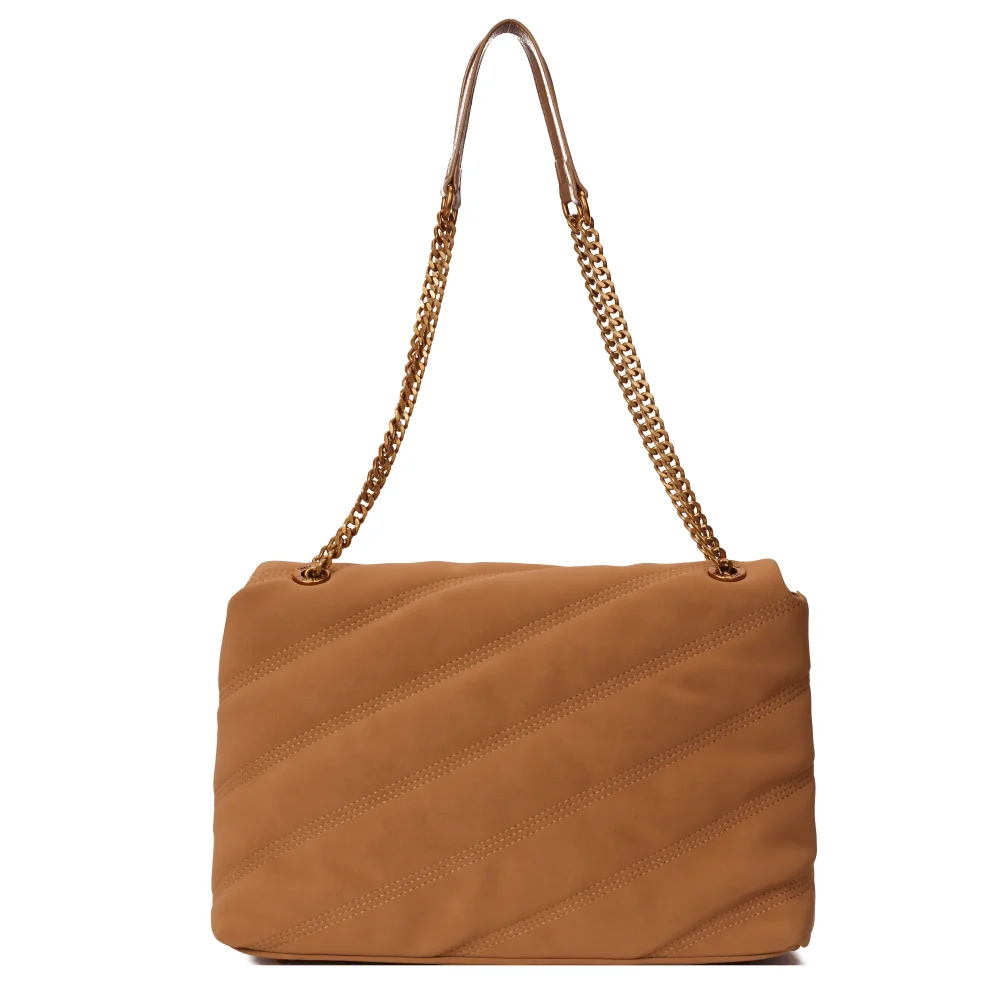 Bolsa Envelope Camurça Marrom Alça De Ombro - vista 6 de 8
