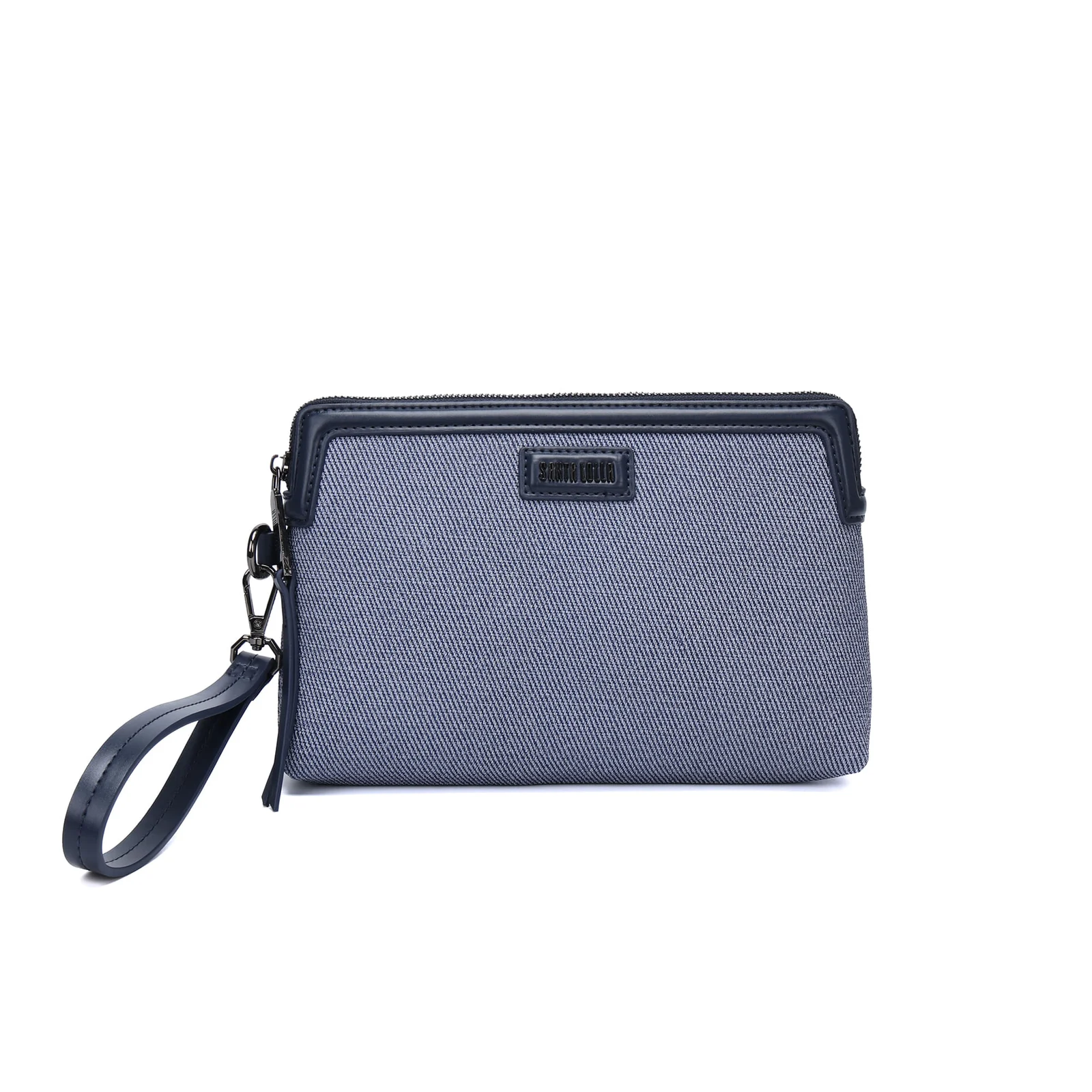 Clutch Canvas Azul Alça De Mão - vista 1 de 5