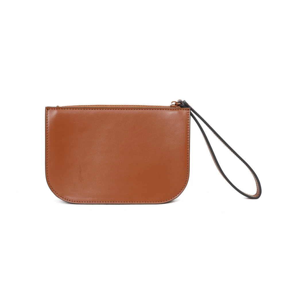 Clutch Soft Marrom Safari Alça De Mão - vista 5 de 6