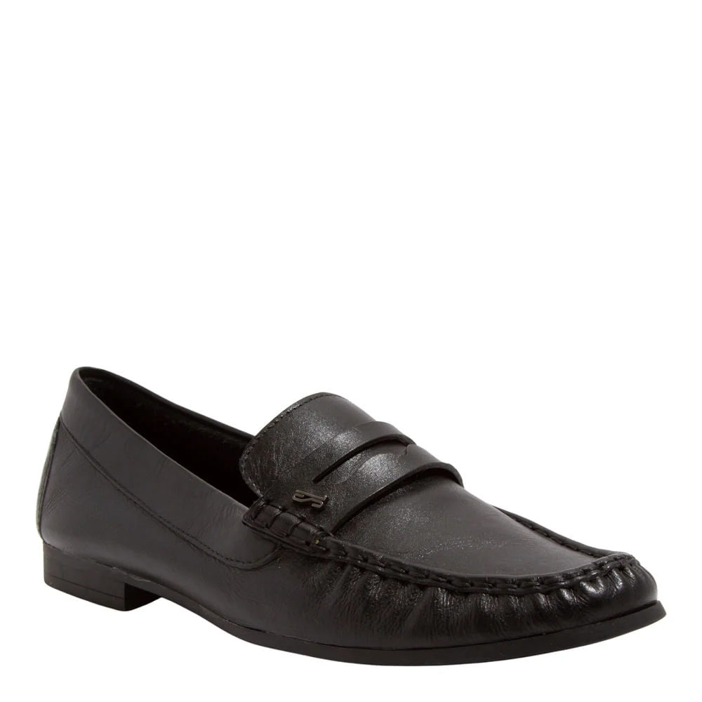 Mocassim Couro Nobre Preto Bico Redondo - vista 2 de 4
