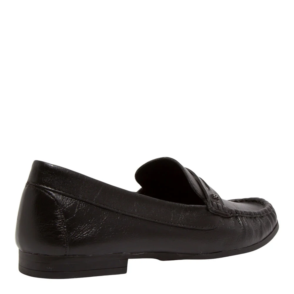 Mocassim Couro Nobre Preto Bico Redondo - vista 3 de 4