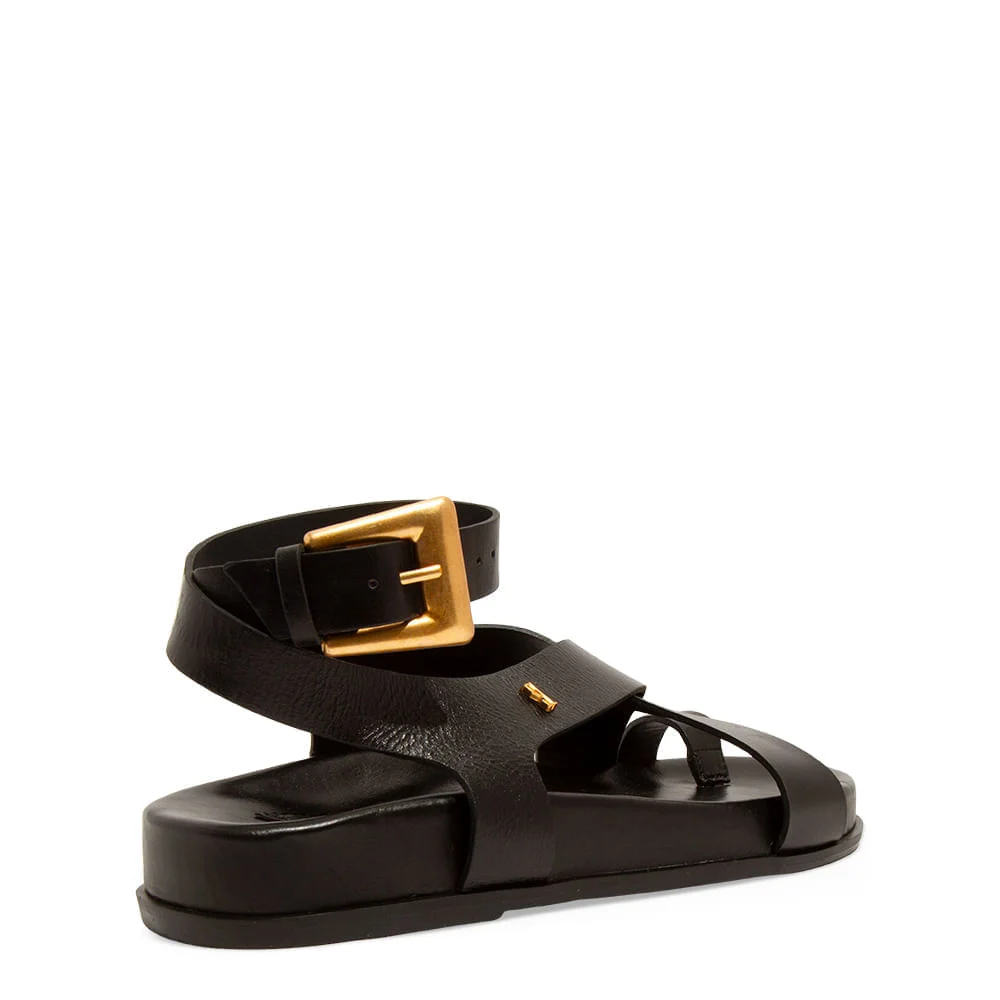 Sandália Papete Couro Confort Preto - vista 5 de 6