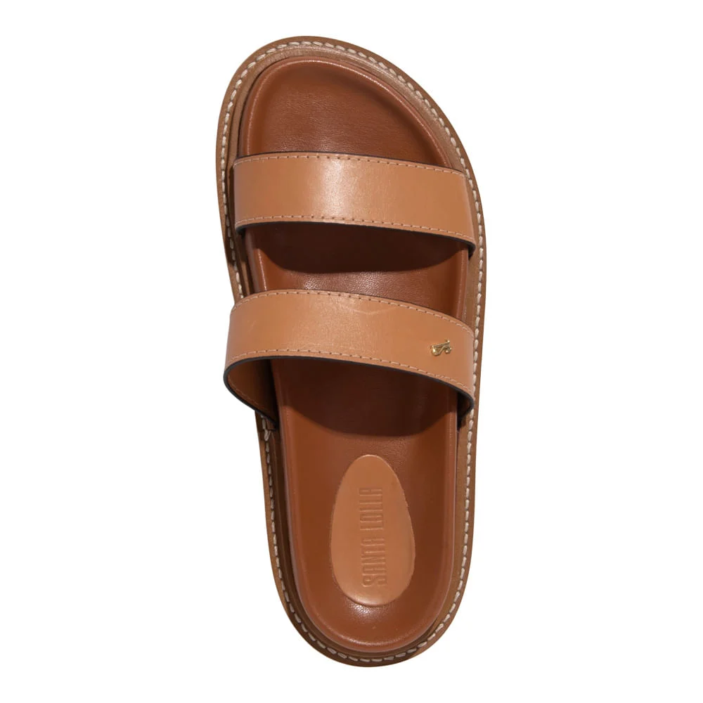 Papete Flatform Couro Nobre Soft Caramelo - vista 4 de 4