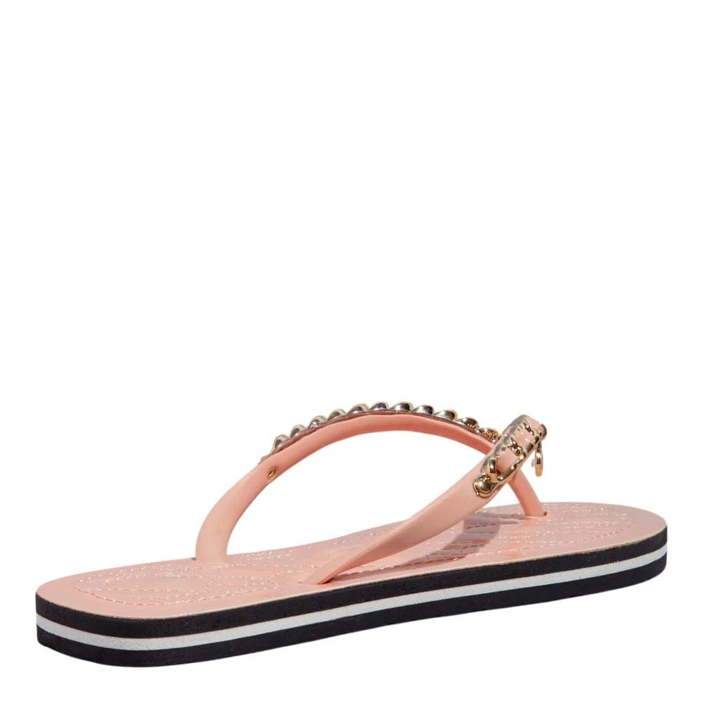 Chinelo Flip Flop Verniz Cristal Corrente Rosa - vista 3 de 5