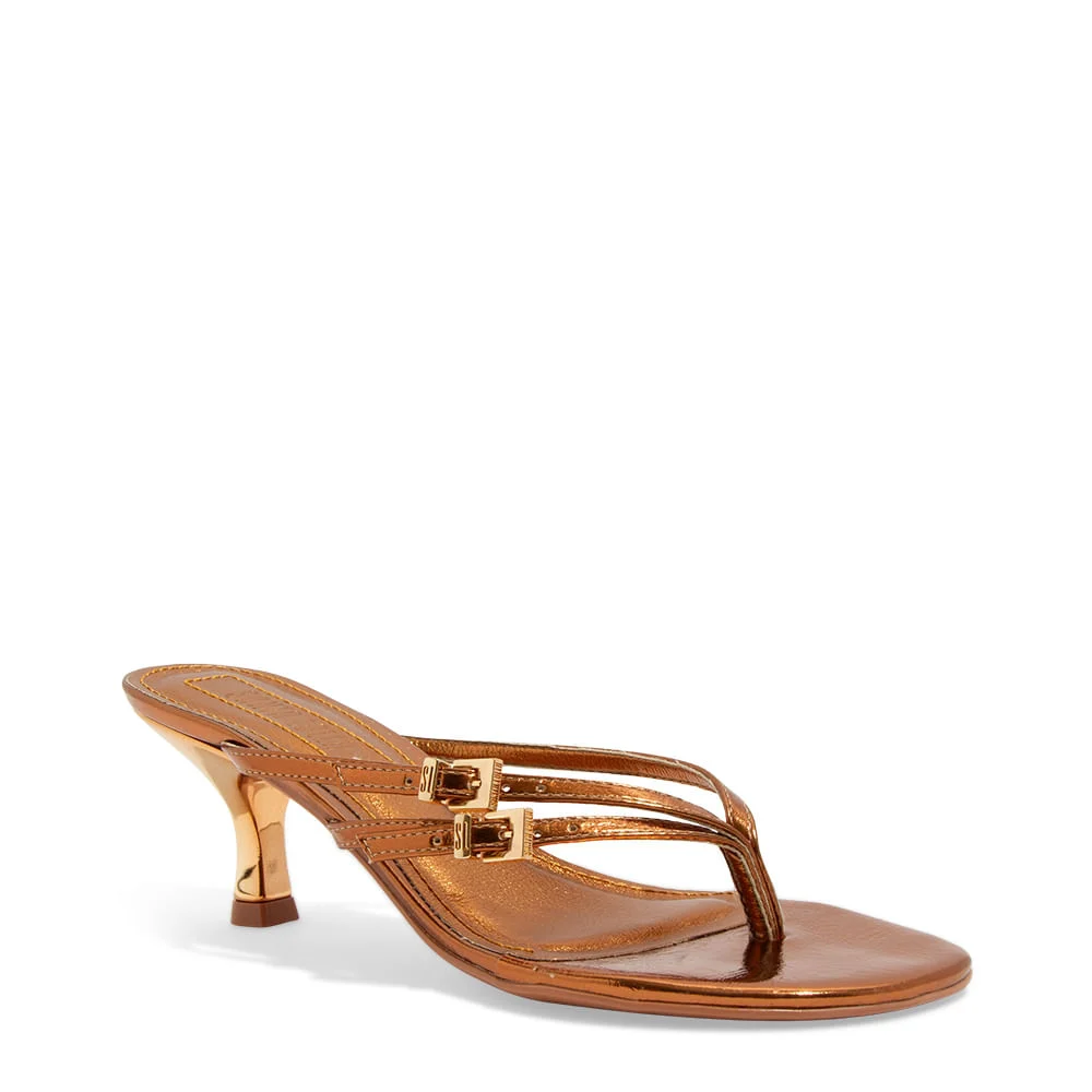 Mule Crinkle Bronze Salto Médio - vista 2 de 3