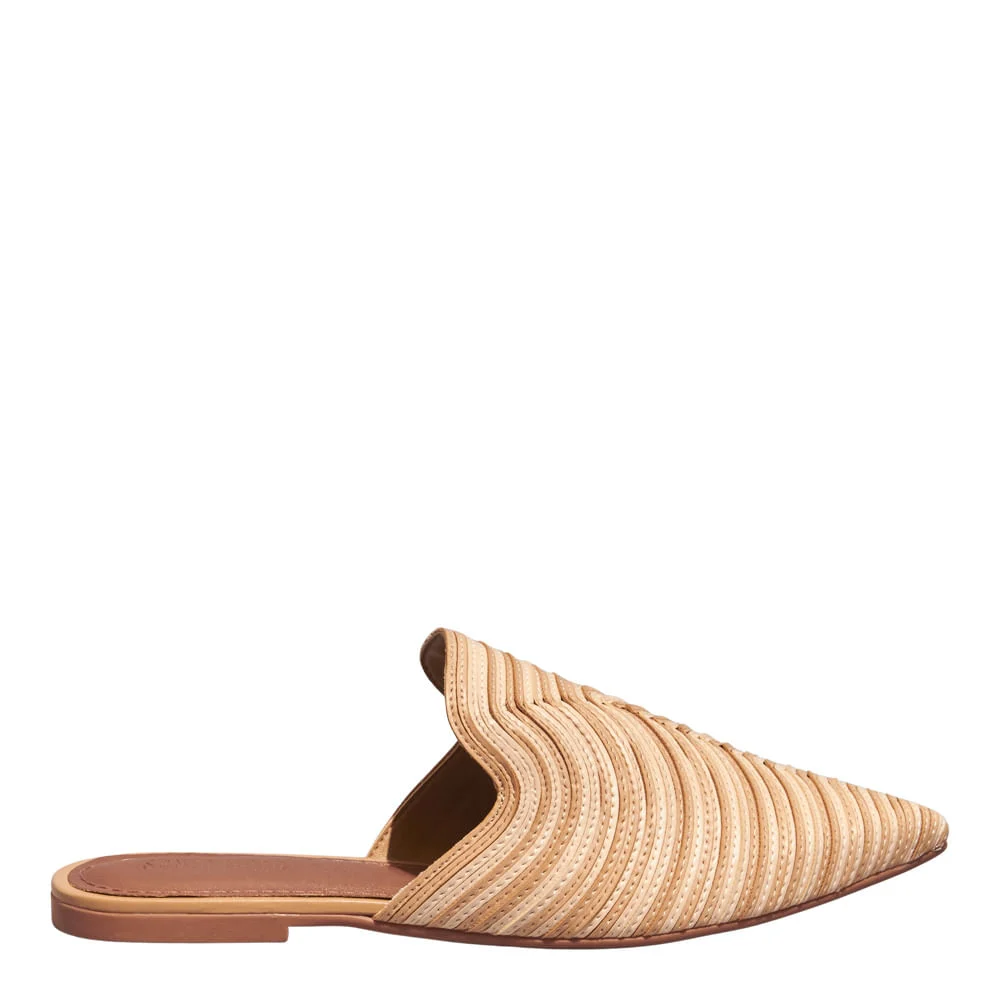 Mocassim Mule Napa Soft Bege Bico Fino - vista 1 de 4
