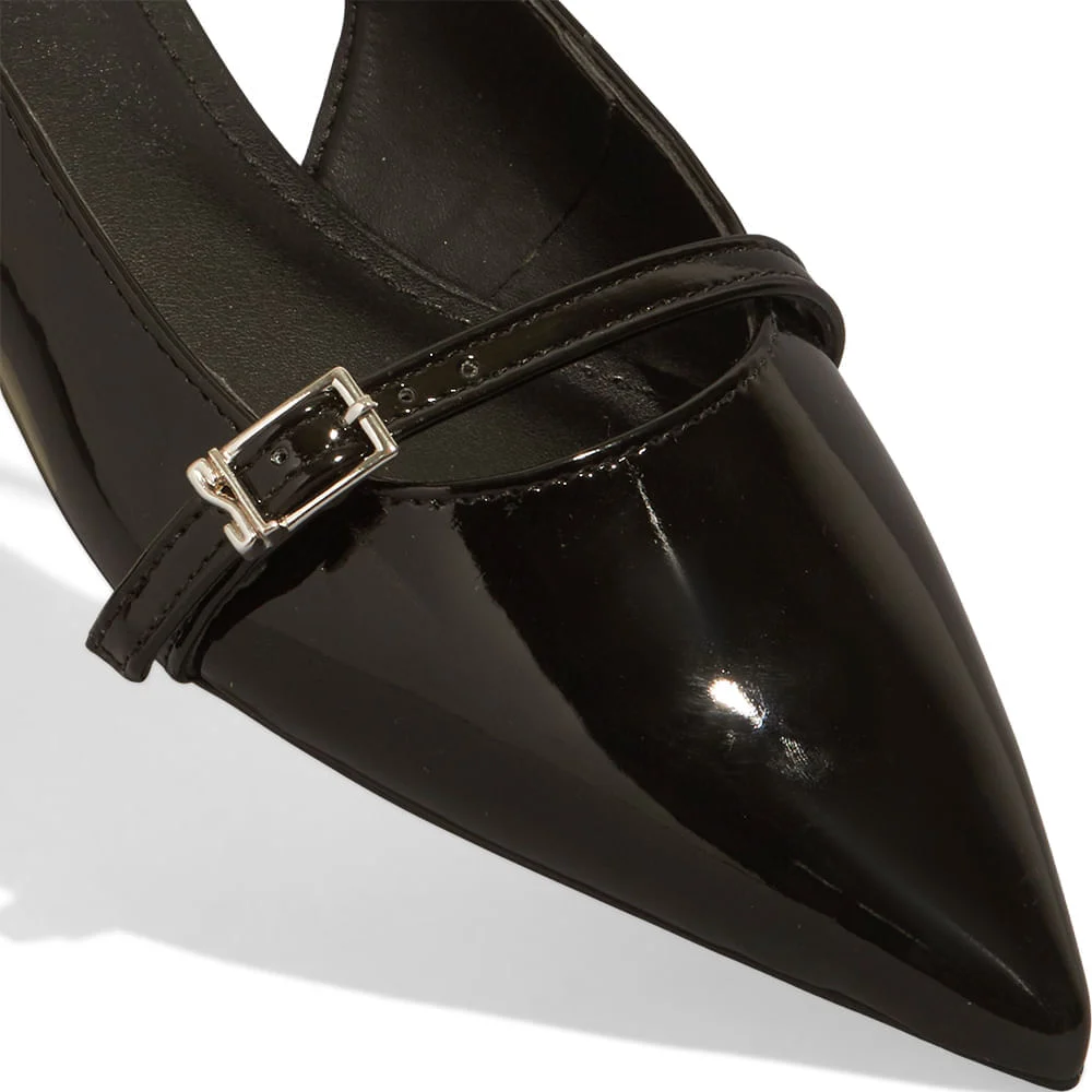 Sapatilha Slingback Bico Fino Preta - vista 3 de 5
