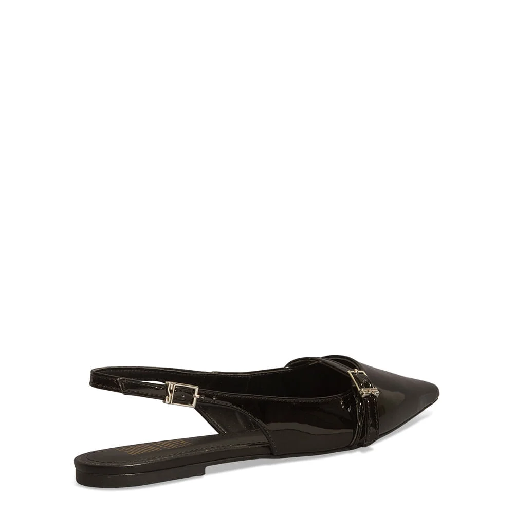 Sapatilha Slingback Bico Fino Preta - vista 4 de 5