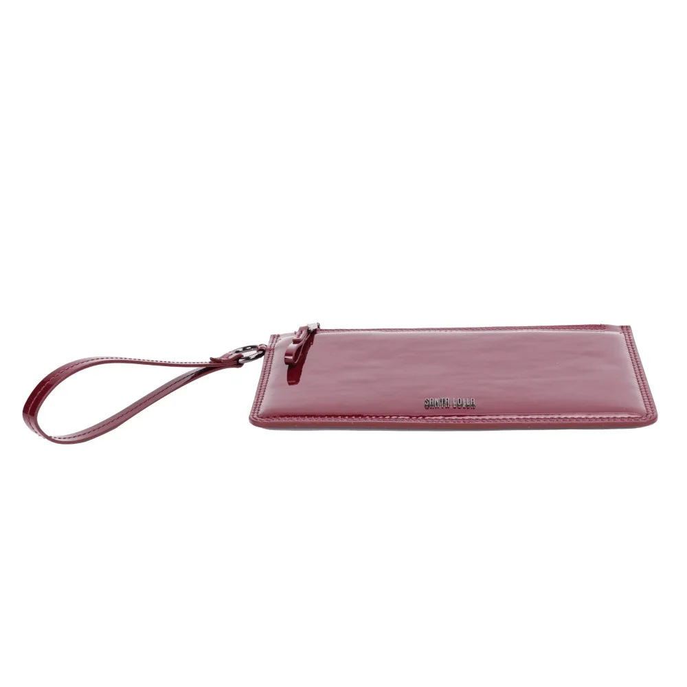 Clutch Pequena Verniz Vermelha Alça De Mão - vista 5 de 7