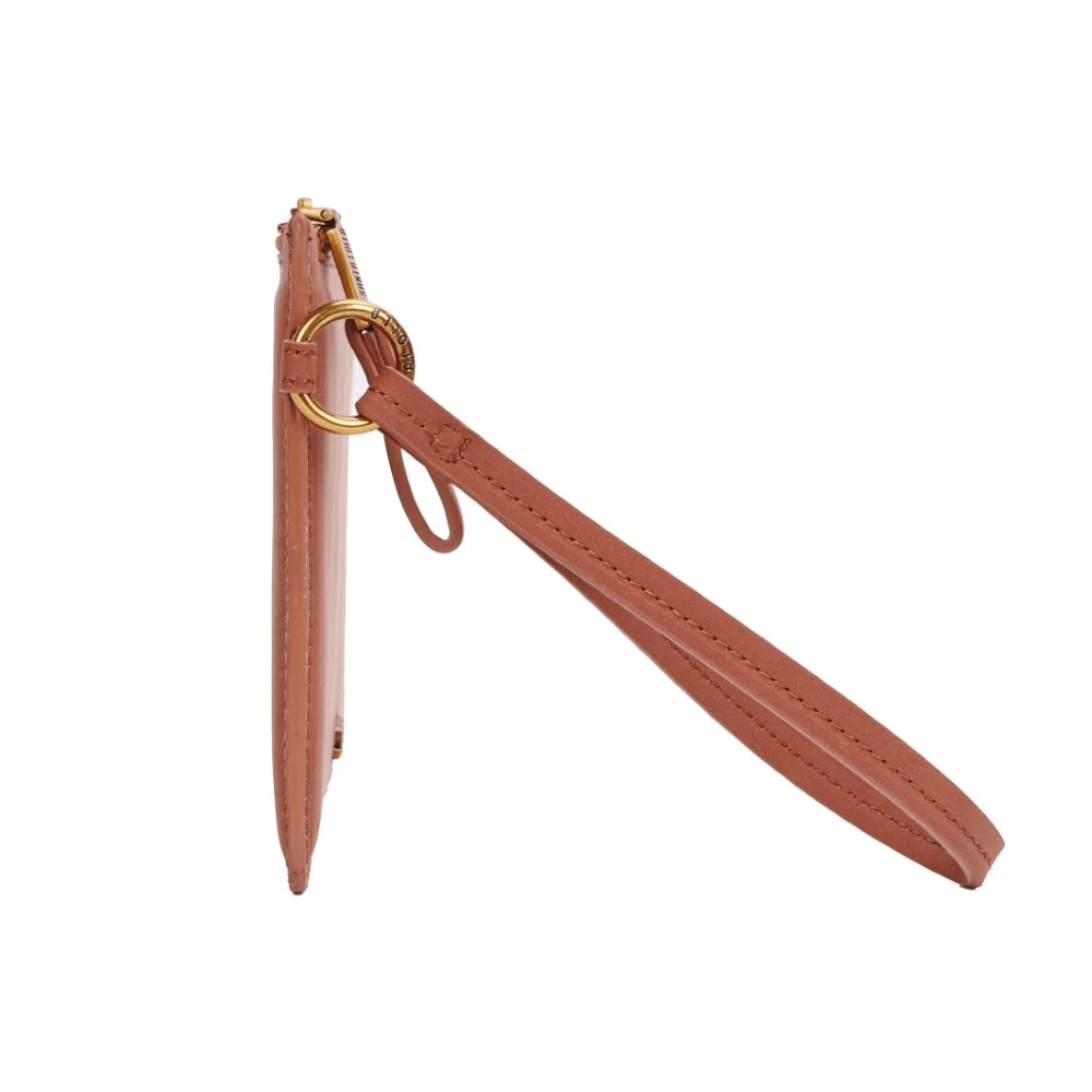Clutch Pequena Camurça Marrom Alça De Mão - vista 4 de 8