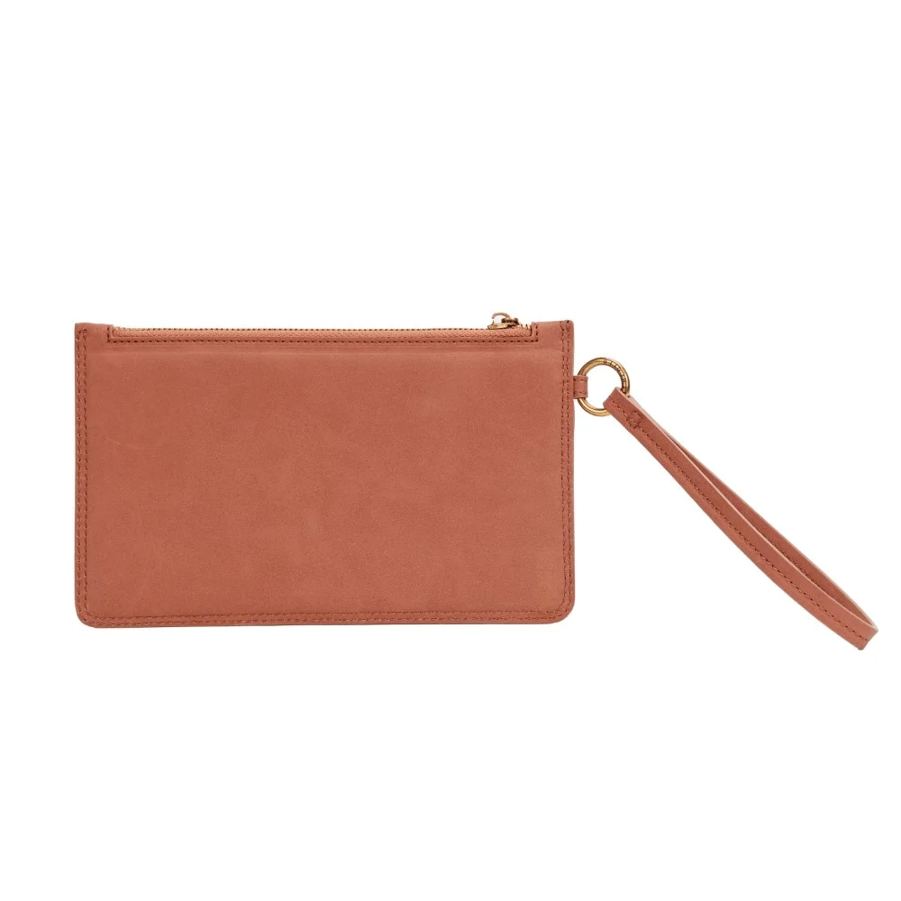 Clutch Pequena Camurça Marrom Alça De Mão - vista 5 de 8