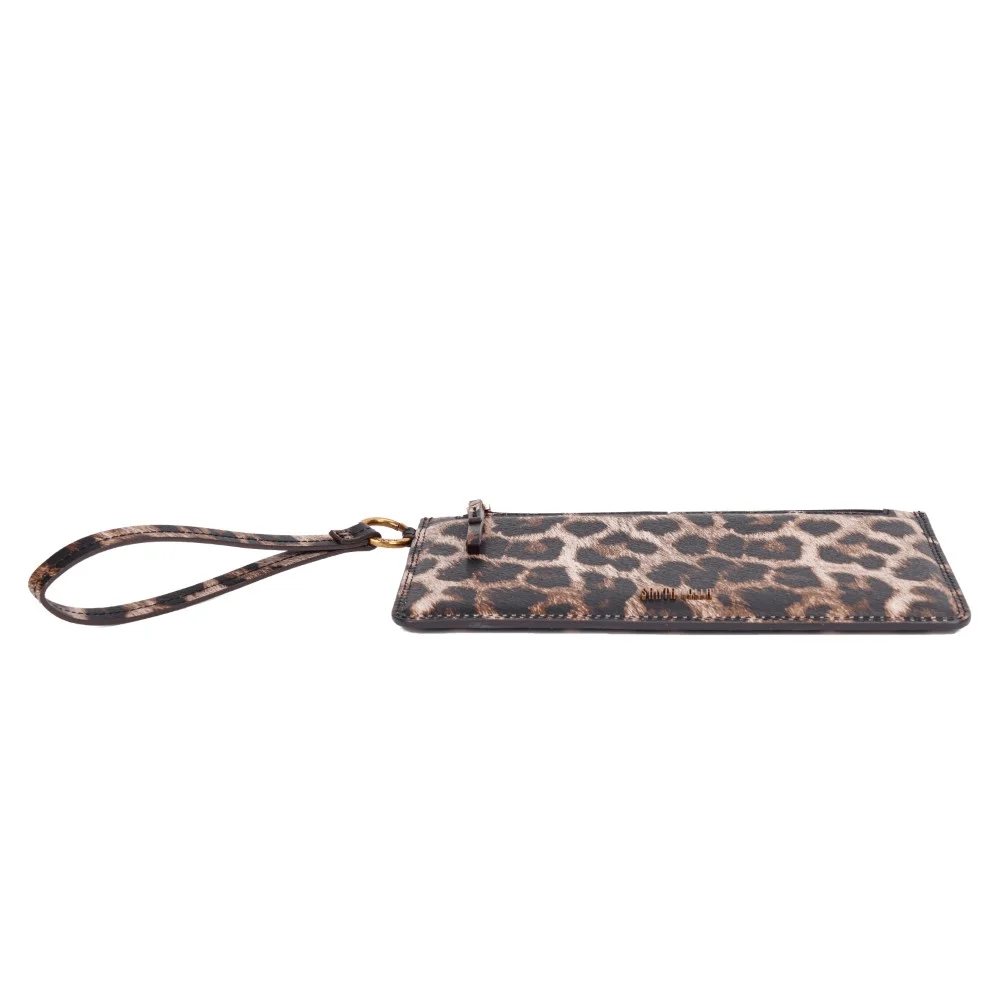 Clutch Pequena Animal Print Onça Alça De Mão - vista 7 de 8
